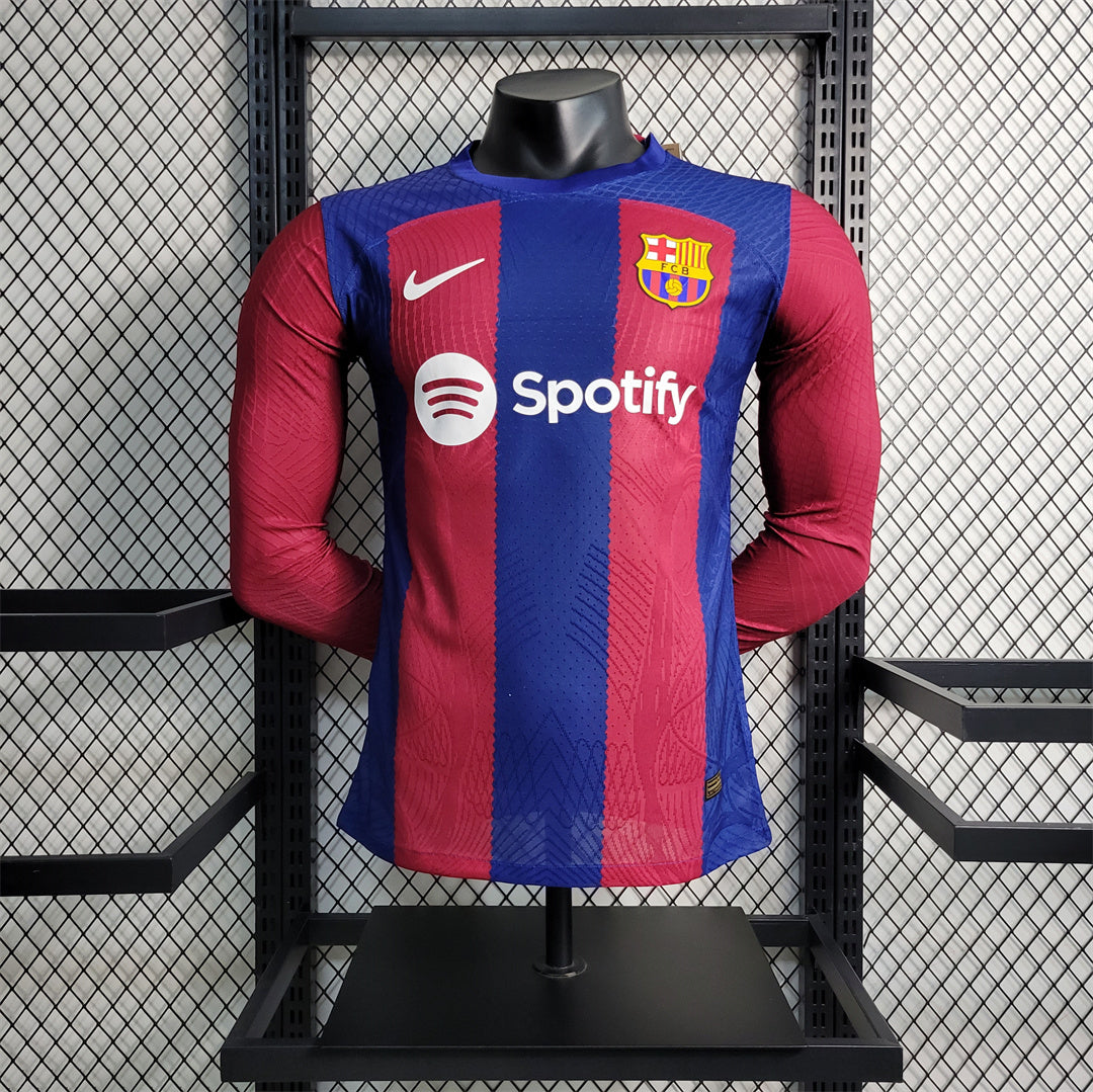 . 23-24 Barcelona home player version Long Sleeve