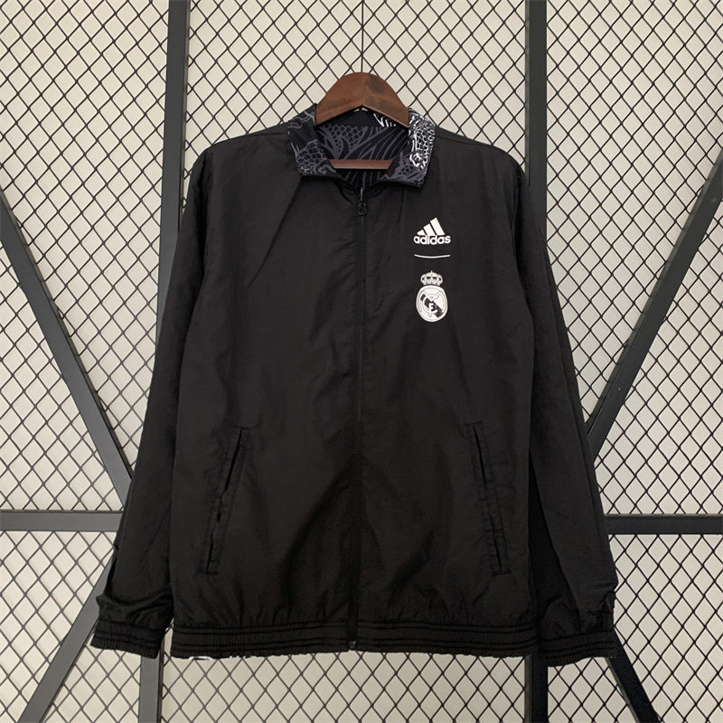 real Madrid black 2 faced jacket