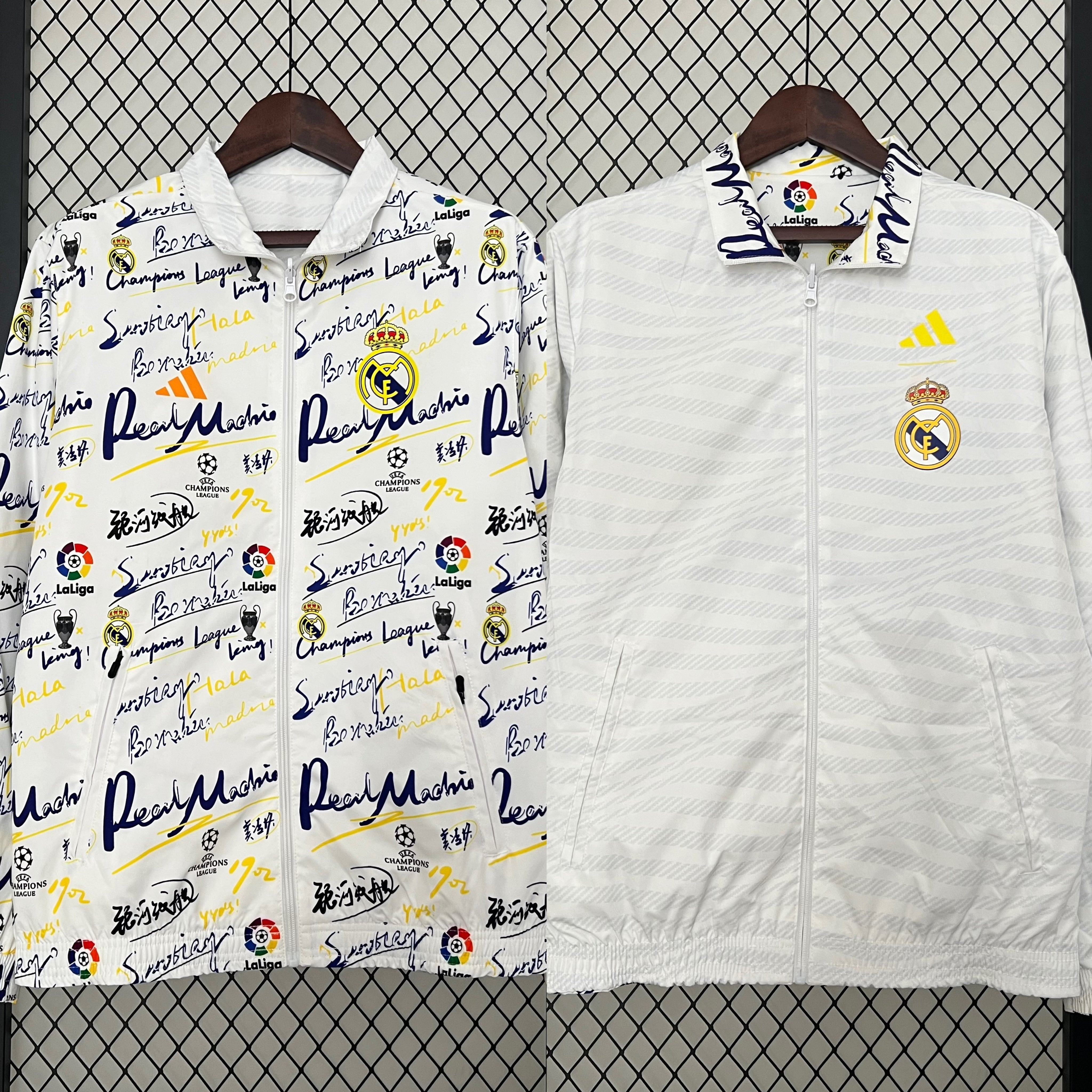 Real Madrid white 2 faced jacket 2025