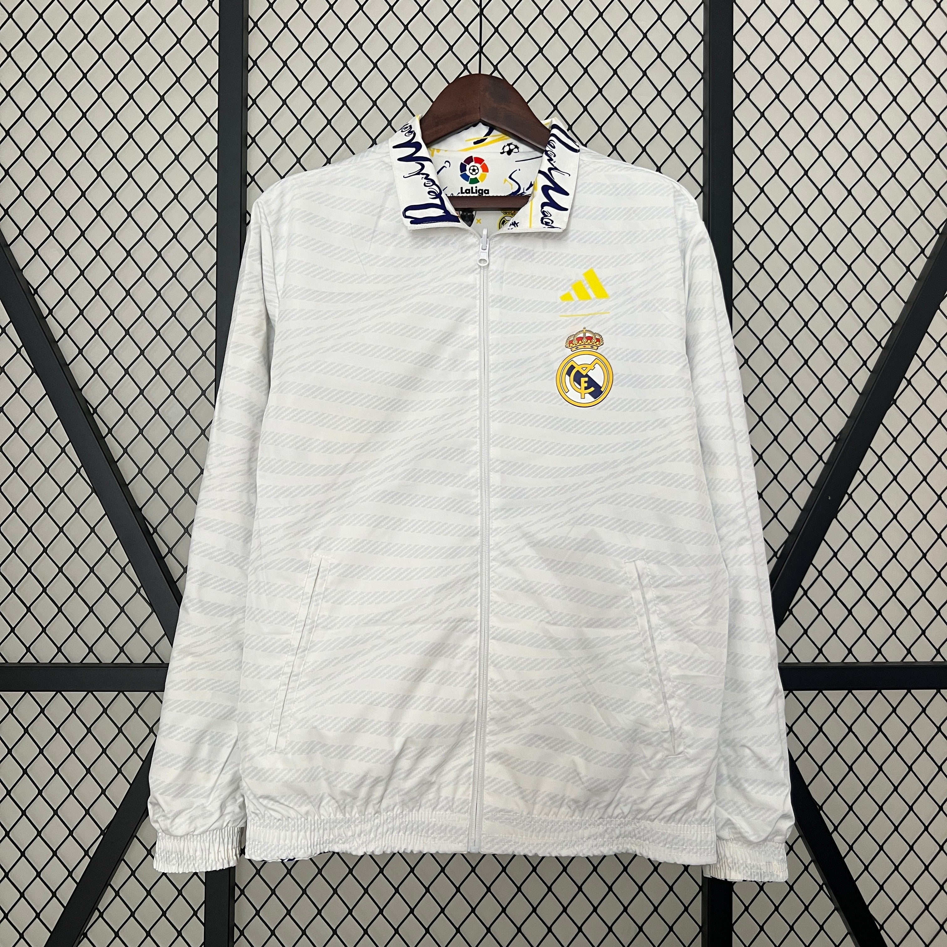 Real Madrid white 2 faced jacket 2025