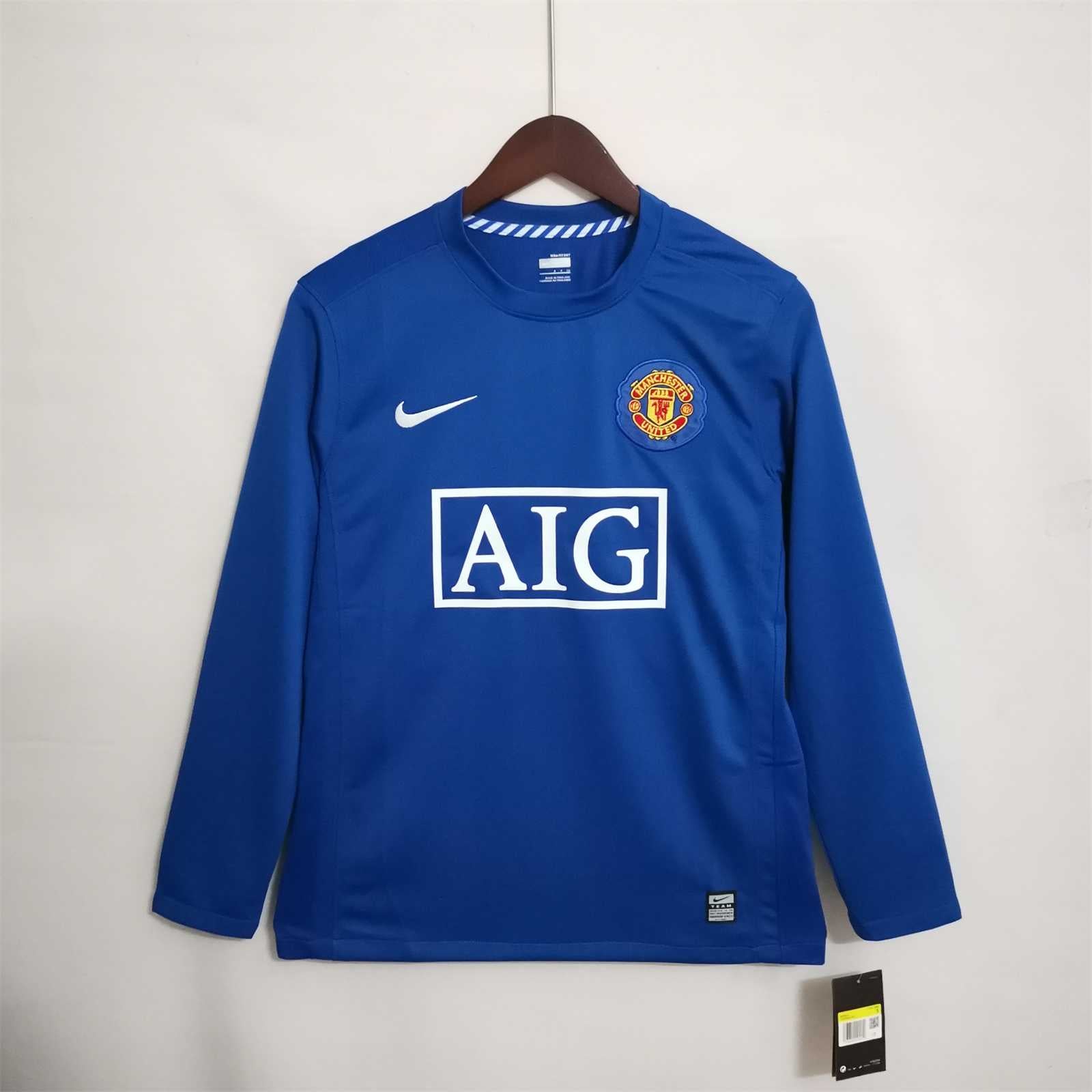 08-09 Manchester united blue away long sleeve